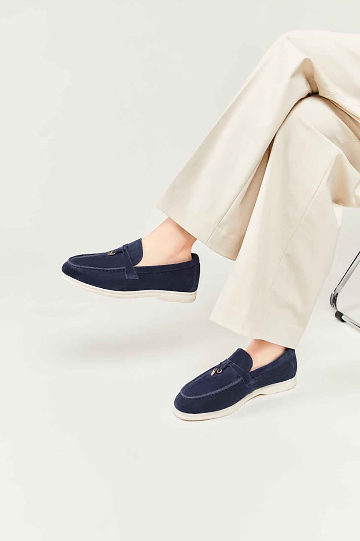 Navy Blue Masion Polo / Women Summer Loafer